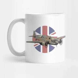 Bristol Beaufort British WW2 Airplane with Flag Mug